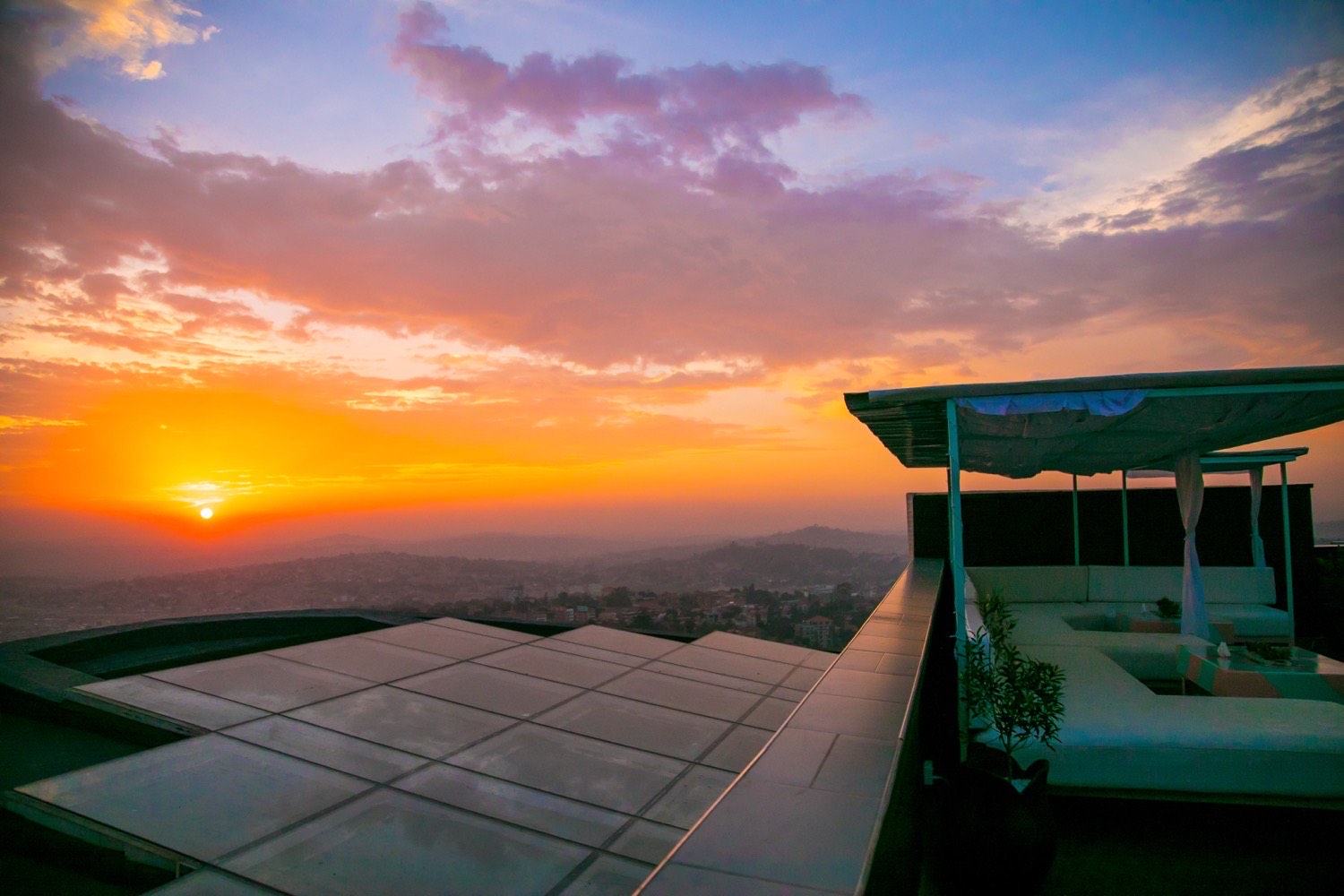 Sky bar at golden hour