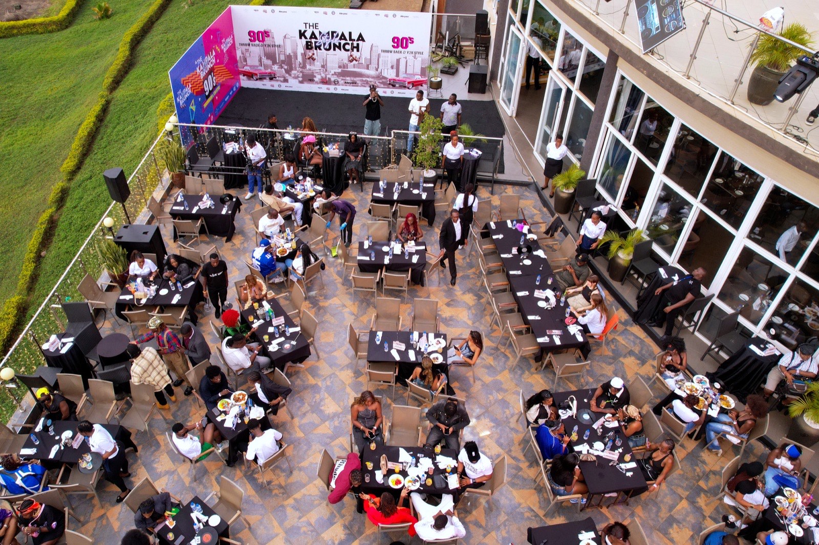 The Kampala Style Brunch set up on the rooftop terrace