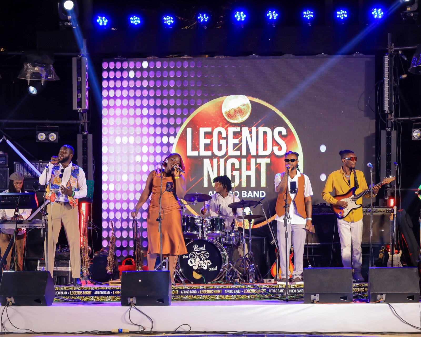 Afrigo Band's full line-up performing under the Legends Night banner