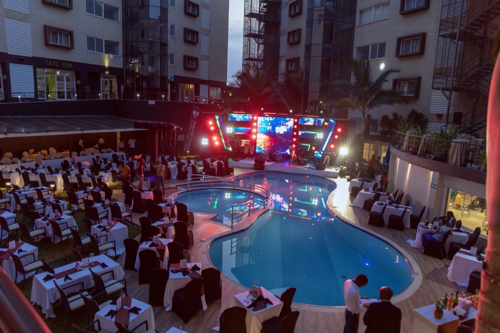 Kenneth Mugabi engaging the crowd at Tropicanna Poolside