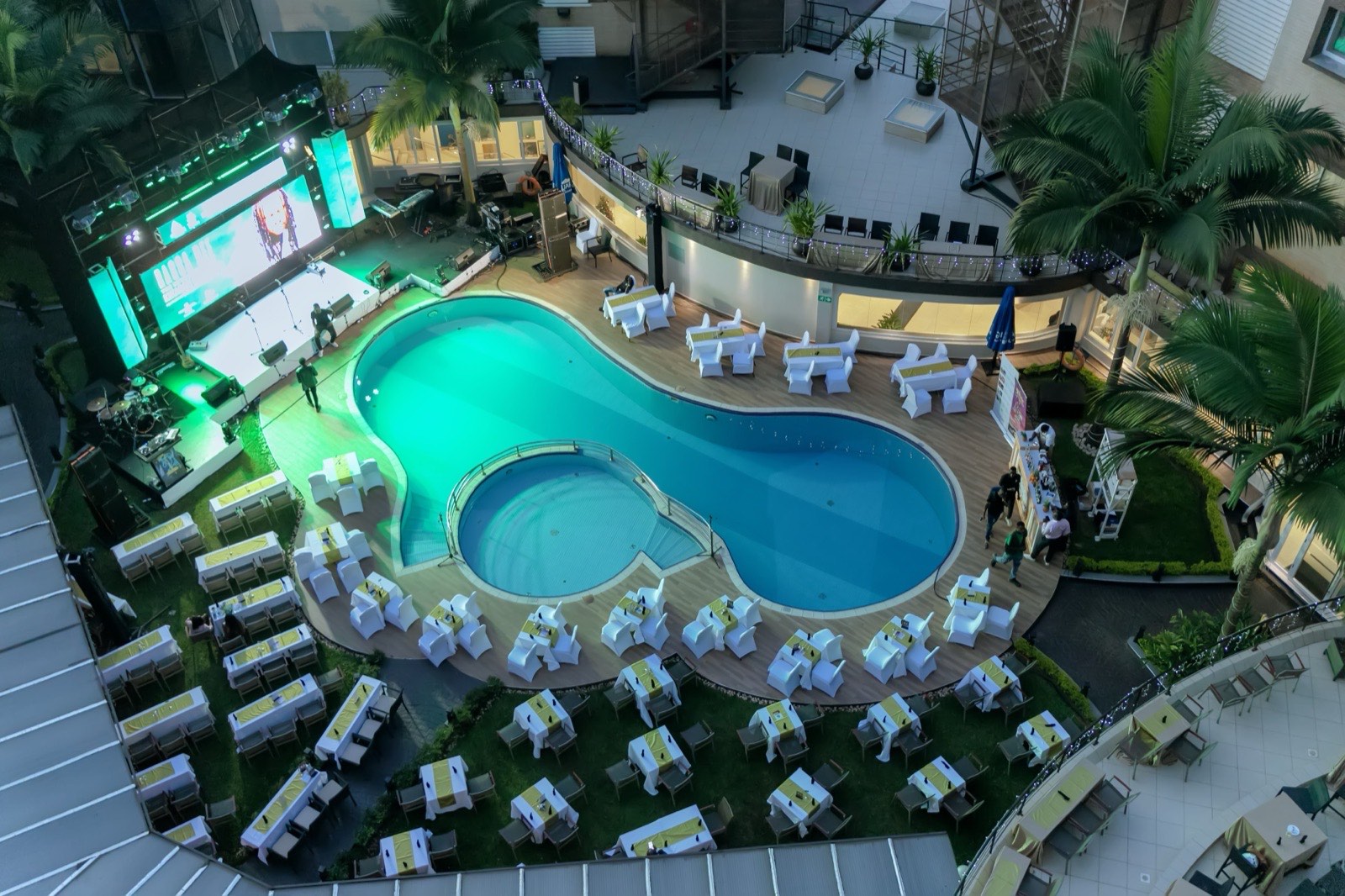 Tropicanna Poolside set up for Ragga Dee's Skyz Exclusive Kikadde Edition night